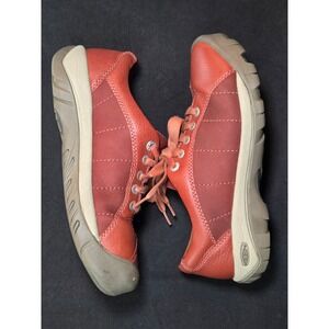 Keen Presidio Portsmouth Red Leather Walking Shoes Sneakers Womens 7.5 1017948‎